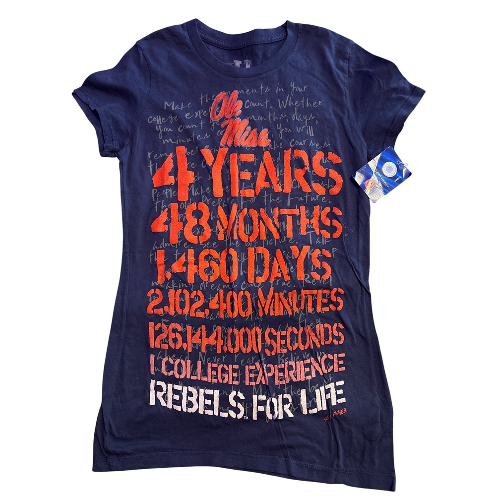 NEW My U Ole Miss Rebels College Experience Graphic T Shirt NCAA  Women's M